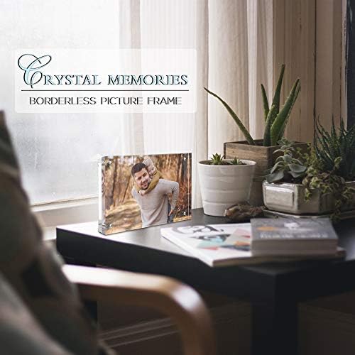 MIRA-K | Crystal Memories | Acrylic Picture Frame 4x6 with Magnetic Closure | Lucite Photo Frame for Tabletop | Decorative Display for Tickets, Postcards and Awards