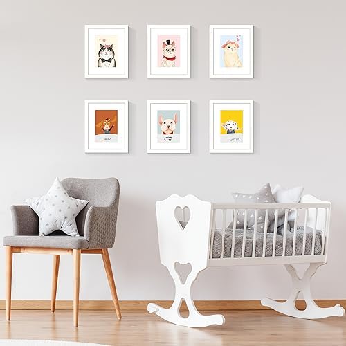 upsimples 8x10 Picture Frame, Gallery Glass Photo Frames, 3Pcs, White
