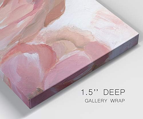 Renditions Gallery Canvas Floral Wall Art Modern Paintings & Prints Decorations Pink Blooming Flowers Glam Vibrant Botanical Wall Hanging Artwork for Bedroom Office Kitchen - 8"x16" LT43