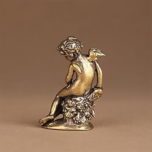 Copper Cupid Angel Figurines Statues Cute Wings Cherubs Sculpture Portable Mini Size Home Decorations Office Desk Decor Table Ornament Gift for Lover Kids Boy Girl Friends