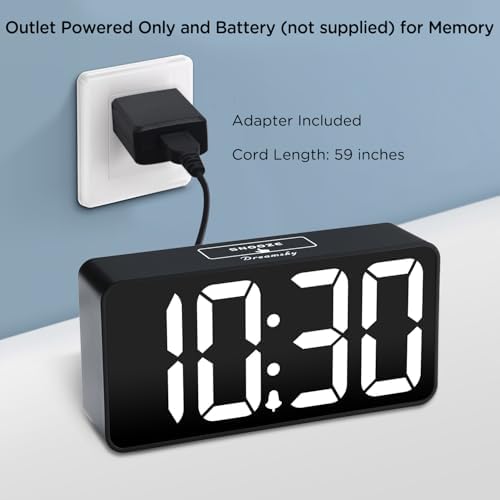 DreamSky Small Digital Alarm Clock for Bedroom, Large Big Numbers Display