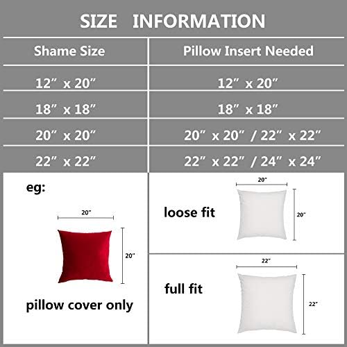 Stellhome Christmas Decorative Red Velvet Pillow Covers Pack of 2 Square Super Soft Cushion Covers for Bed Couch Sofa Bench, 20 x 20 inch (50 x 50 cm)