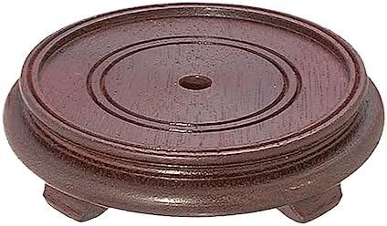 B&P Lamp® 4 Inch Top Inset Diameter Oriental Wooden Base, Waxed Rosewood Finish