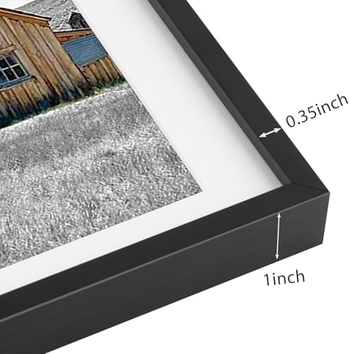 Golden State Art 8x10 Black Aluminum Frame, Real Glass, Mat Fits 5x7