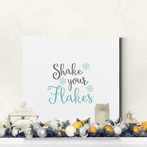 Renditions Gallery Abstract Christmas Artwork Prints for Home Decor Shake Your Flakes Canvas Wall Art for Bedroom Dining Office Kitchen Decorations - 16"X16" LT05