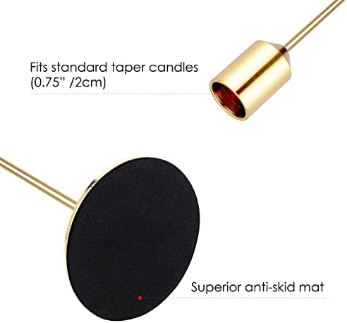 Gold Metal Taper Candle Holders Set of 6, Wedding Dining Table Decor