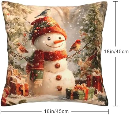 Santa Claus Throw Pillow Covers Set of 4 Decorative Soft Double Sided Print Pillow Case Farmhouse Home Decor for Living Room Sofa Couch 18x18