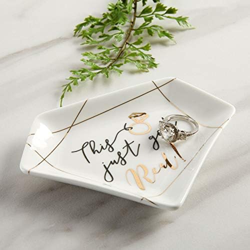 This Just Got Real Trinket Dish - Jewelry Holder/Catchall Ceramic Gift, Perfect for Bridal Shower and Wedding