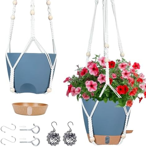 Hanging Planters for Indoor Plants 8 Inch, 2 Pack, Self Watering
