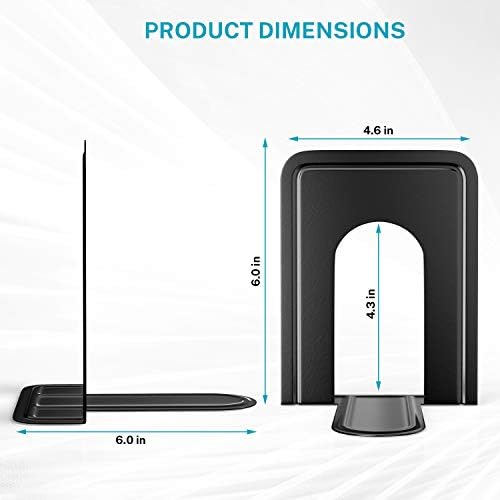 MaxGear Book Ends Universal Premium Bookends for Shelves, Non-Skid Bookend