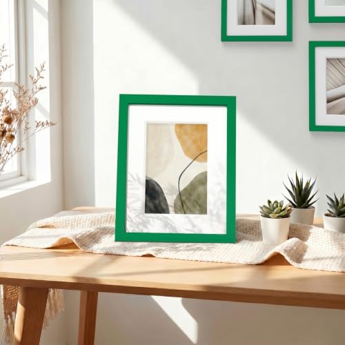 Vittanly 8x10 Picture Frames Set of 5, Wall or Tabletop Display, Green