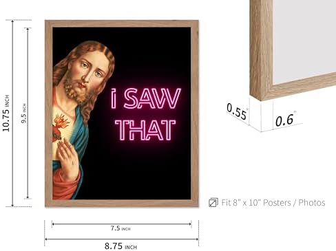 Poster Master 2-Piece I Saw That Print - Me Too Poster - Altered & Pop Art - Baroque Gift for Men & Women - Funny Wall Decor for Dorm, Bedroom or Bathroom - 8x10 Beige Framed