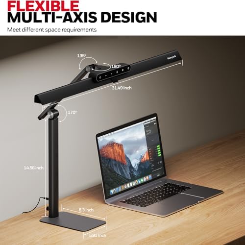 Honeywell HJ1BK Eye-Caring 1200LM LED Architect Desk Lamp for Home Office