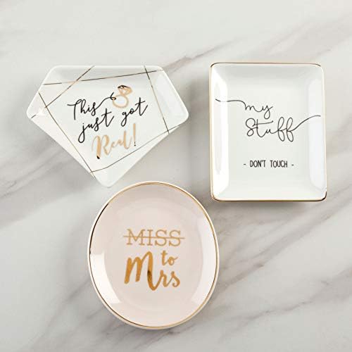 This Just Got Real Trinket Dish - Jewelry Holder/Catchall Ceramic Gift, Perfect for Bridal Shower and Wedding