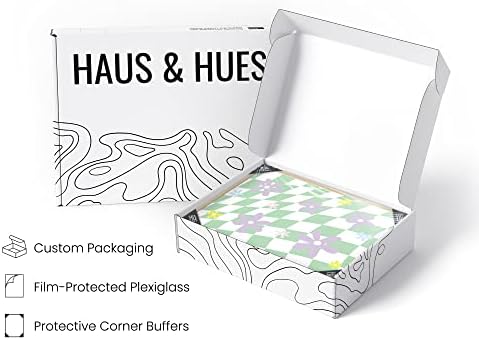 HAUS AND HUES Danish Pastel Aesthetic - Green Wall Art Danish Posters Cute Wall Decor Floral Wall Decor Floral Danish Pastel Room Decor Aesthetic Danish Home Decor (16" x 20" Framed Beige)