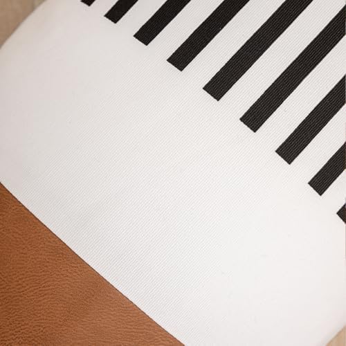 Long Body Lumbar Decorative Pillow Cover 14x36 Rectangle Boho Accent Cushion Case for Bed Couch Bench Faux Leather Pillowcase, Black (Cover ONLY, Pack of 1)
