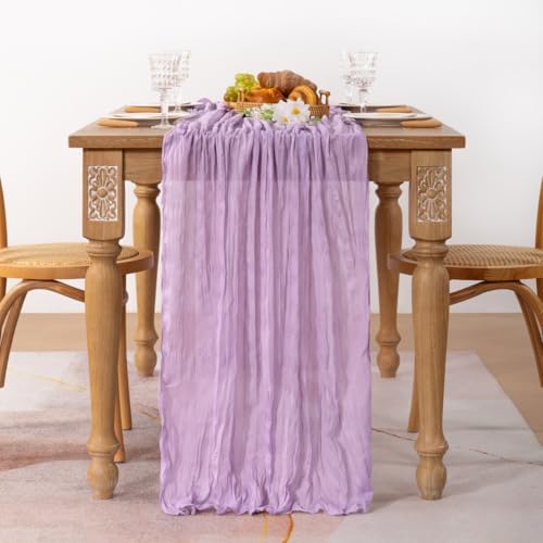 6 Pack Lilac Purple Cheesecloth Table Runner 10ft Boho Table Decor
