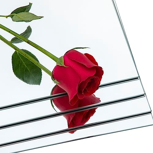 Glass Full Length Mirror Tiles, 14" x 12" x 4PCS Home Gym Mirror for Wall | Frameless Wall Mounted Mirror for Garage, Bedroom, Living Room, Over The Door