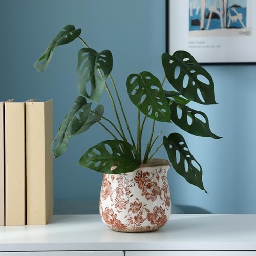 Newtay 6 Inch Vintage Ceramic Planters Crackle Glaze,Fresh