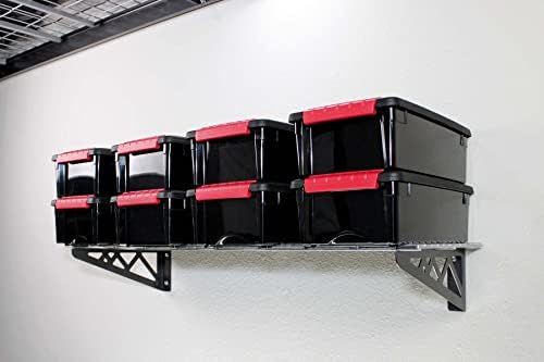 MonsterRax 12x36 Garage Wall Shelf 2-Pack, 300lb, Hammertone