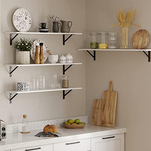 DINZI LVJ Long Wall Shelves, 39.4 Inch Wall Mounted Shelves with Brackets