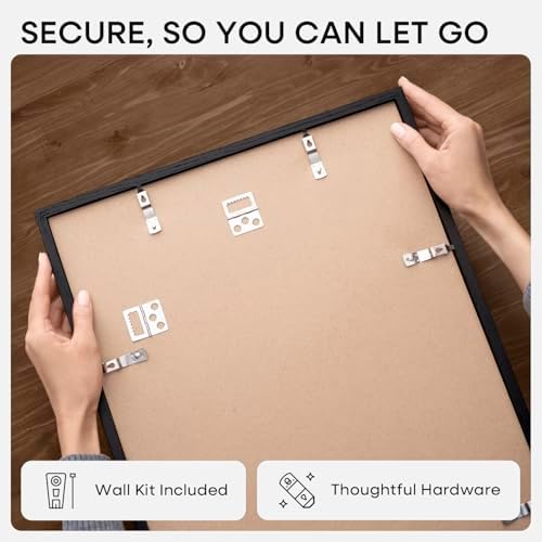 Homeforia 22x28 Black Oak Poster Frame, High-End Wood, 18x24 Mat, Glass
