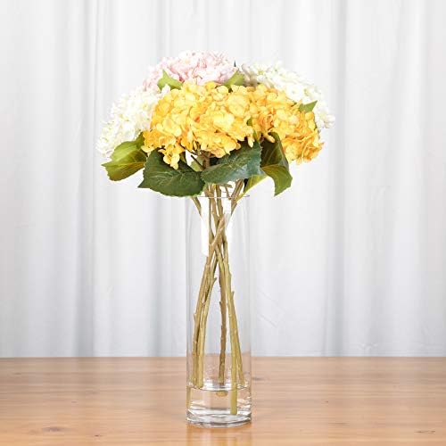 WGVI Quality Thick Weighted Tall Clear Cylinder Glass Vases, 4" W x 14" H, Flower Arrangement Floating Candle Holders Wedding Centerpieces Floral Container Home Decor, Bulk Wholesale, 12 Pcs