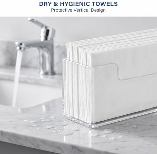 Acrylic Guest Towel Holder, Clear Bathroom Countertop Caddy