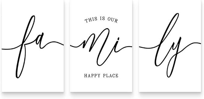 GUBIYU Family Wall Decor Home,Love Wall Art Set of 3 for Living Room Kitchen Modern Hallway Decor, Large Living Room Wall Decor,Family Signs for Home Decor Office Wall Hanging Decor for Walls 16"x24"