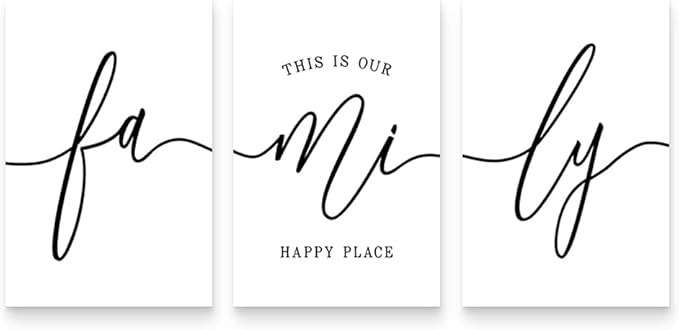 GUBIYU Home Family Wall Art for Living Room & Dining Room, Inspirational Quotes, 3x 20"x28" Canvas Prints