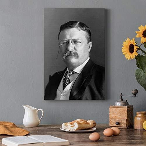 Renditions Gallery Theodore Roosevelt Presidental Portrait Wall Art, Premium Gallery Wrapped Canvas Decor, Ready to Hang, 27 in H x 16 in W, Made in America Print