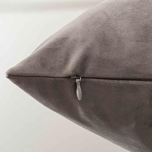JUSPURBET 26x26 Euro Velvet Throw Pillow Covers Set of 2,Ash