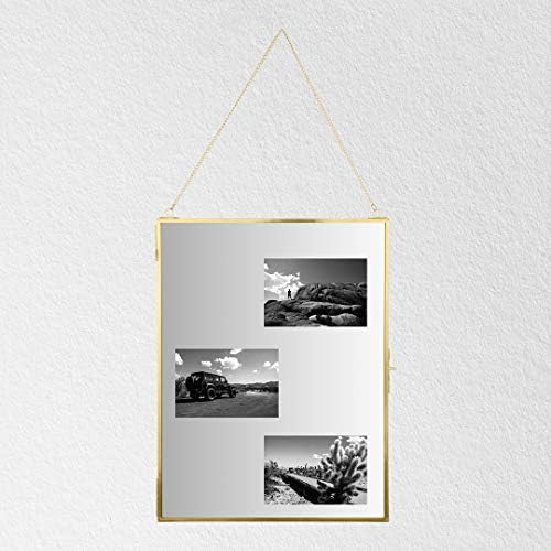 Koyal Wholesale Modern Gold Frame Mirror for Wall, Large 12x16 Inch Hanging Rectangle Wall Mirror Photo Cabinet with Lock, Rectangle Mirrors for Wall Entryway, Bedroom, Bathroom