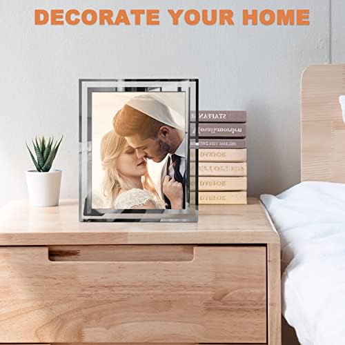8x10 Picture Frames Set of 2, Sliver Photo Frame for Tabletop, Glass Picture Frame, Horizontally or Vertically