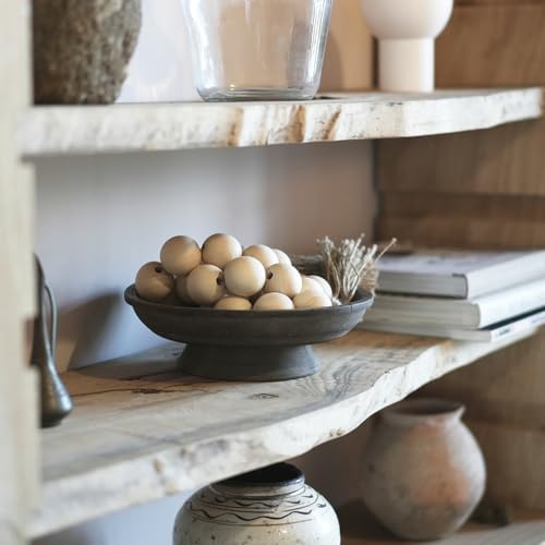 Extra Large Wood Bead Garland with 1.4" Diameter Wood Beads, Decorative Beads Home Decor, Farmhouse Beads Decor (Natural, 58 Inches)