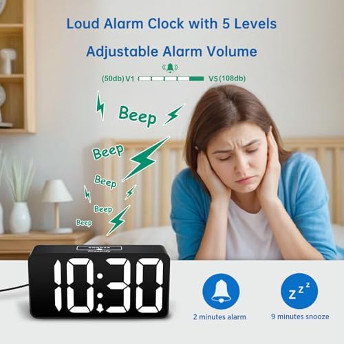 DreamSky Small Digital Alarm Clock for Bedroom, RGB Kids Alarm Clock Boys