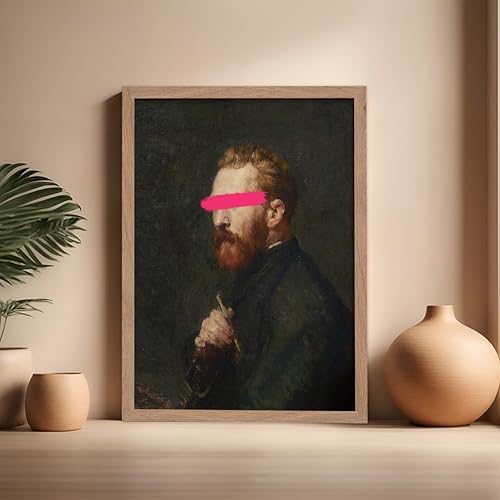 Poster Master Portrait of Vincent van Gogh Painting Print - Baroque Poster - Altered & Pop Art - Gift for Men & Women - Decor for Bedroom, Living Room or Office - 16x20 Beige Framed
