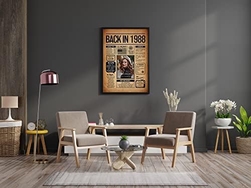 Back in 1988 Poster Sign, Personalized Birthday Gifts Idea, Custom 1988 Historical Birthday Newspaper, Born in 1988 Birthday Party Decorations, Fun Fact for the Day You Were Born, Decor Art Print