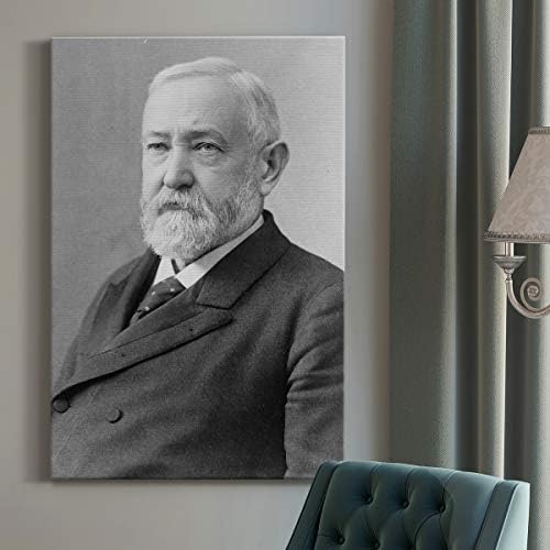 Renditions Gallery Benjamin Harrison Presidental Portrait Wall Art, Premium Gallery Wrapped Canvas Decor, Ready to Hang, 36 in H x 24 in W, Made in America Print