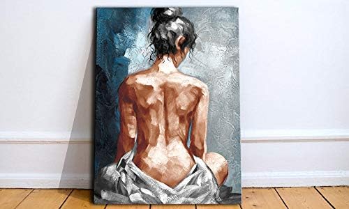 Wall Art for Bathroom Bedroom Decor Abstract Nude Woman Black and Blue Framed Wall Art