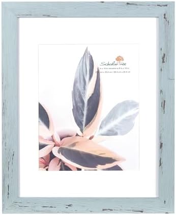 11x14 Picture Frame, Wall Gallery Photo Frame, Displays 11x14 inches without Mat or 8x10 inches with Mat, Blue 11x14 Frames