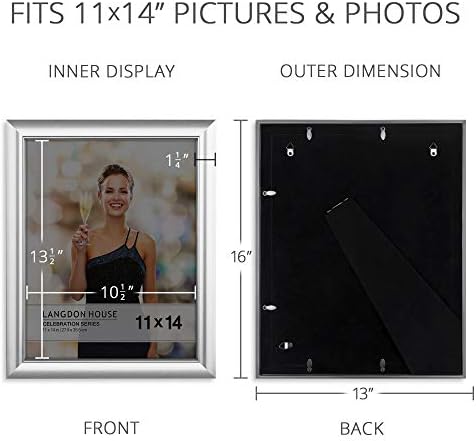 11x14 Picture Frames - Silver, 3 Pack - Celebration Collection