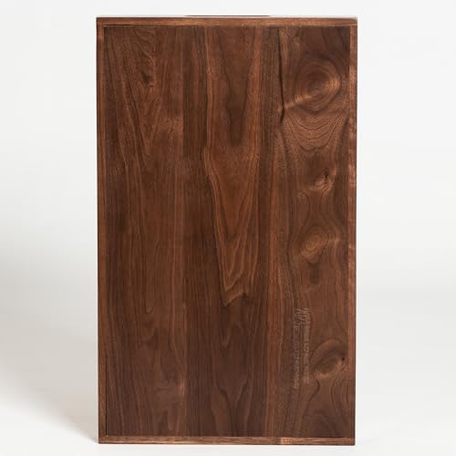 20"x12" Medium Black Walnut Wood Ottoman Tray with Handle