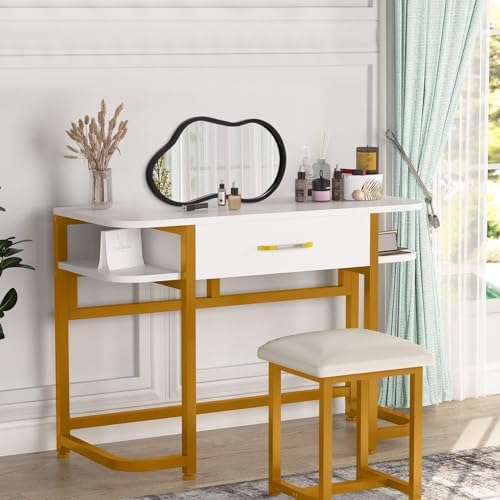 AAZZKANG Irregular Wall Mirror Black Wood Framed Small Asymmetrical | Hanging Mirrors for Bedroom Living Room Bathroom Entryway Dressing Room Decorative