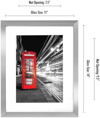 Americanflat 11x14 Picture Frame 2-Pack - Matted to 8x10 - Silver