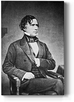 Renditions Gallery Franklin Pierce Presidental Portrait Wall Art, Premium Gallery Wrapped Canvas Decor, Ready to Hang, 12 in H x 8 in W, Made in America Print