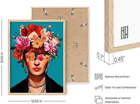 HAUS AND HUES Frida Kahlo Wall Art & Feminist Poster - Frida Kahlo Poster, Chicano, Latino, Chicana Art, Mexican Artwork for Walls Beige Framed 12"x16"