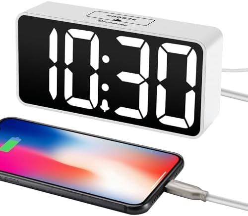 DreamSky Small Digital Alarm Clock for Bedroom with Large Big Numbers