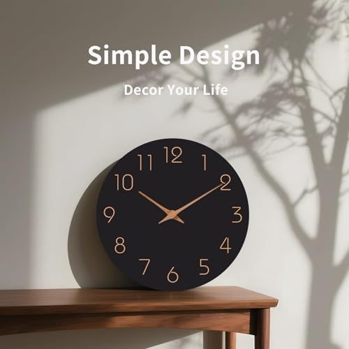 Mosewa Wall Clock 14" Battery Operated Silent Non-Ticking Simple Minimalist
