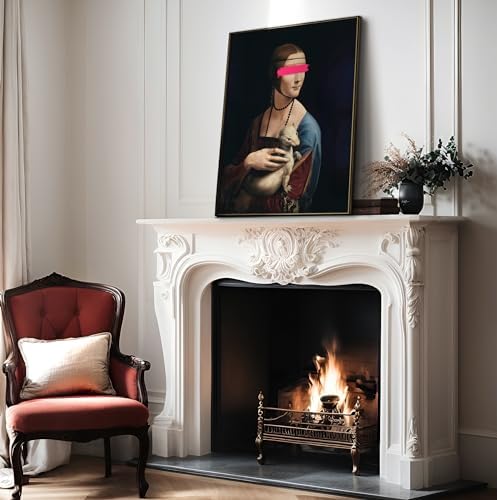 Poster Master The Lady with an Ermine Painting Print - Baroque Portrait Poster - Altered & Pop Art - Gift for Men & Women - Decor for Bedroom, Living Room or Office - 18x24 Unframed Wall Art